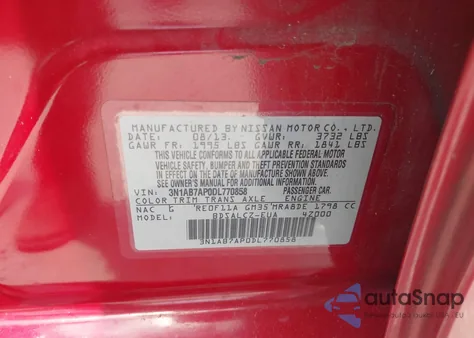 2013 Nissan Sentra S z USA, uszkodzony, nr VIN 3N1AB7AP0DL770858